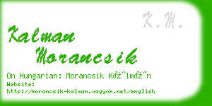 kalman morancsik business card